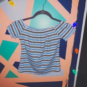 Striped, cropped tee